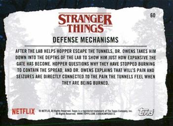 2019 Topps Stranger Things Welcome to the Upside Down #60 Defense Mechanisms Back
