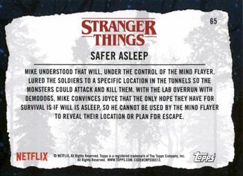 2019 Topps Stranger Things Welcome to the Upside Down #65 Safer Asleep Back