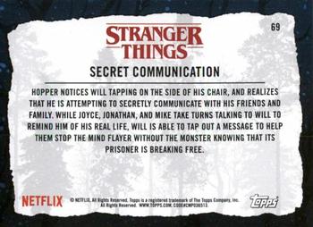 2019 Topps Stranger Things Welcome to the Upside Down #69 Secret Communication Back