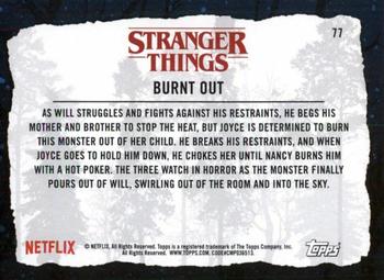 2019 Topps Stranger Things Welcome to the Upside Down #77 Burnt Out Back