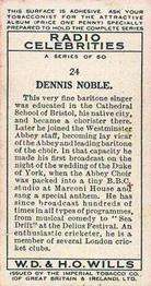 1934 Wills's Radio Celebrities #24 Dennis Noble Back