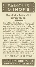 1936 Godfrey Phillips Famous Minors #19 Richard II Back