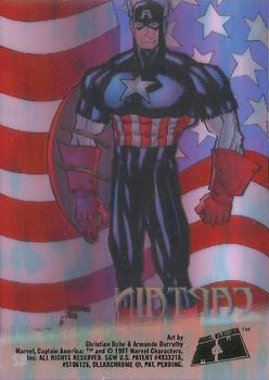 1997 Fleer/SkyBox Marvel vs. Wildstorm - Clearchrome #A2 Captain America Back