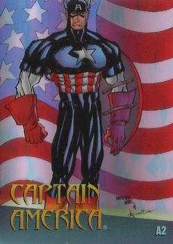1997 Fleer/SkyBox Marvel vs. Wildstorm - Clearchrome #A2 Captain America Front