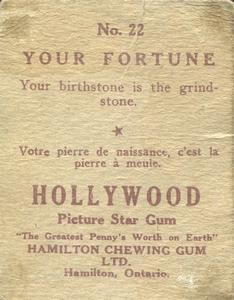 1937 Shelby Gum Hollywood Screen Stars (R68) #22 Helen Vinson Back