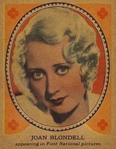 1937 Shelby Gum Hollywood Screen Stars (R68) #25 Joan Blondell Front