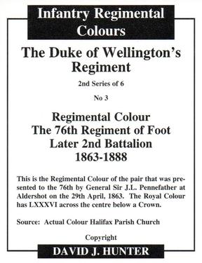 2011 Regimental Colours : The Duke of Wellington's Regiment (West Riding) 2nd series #3 Regimental Colour The 76th Regiment of Foot Later 2nd Battalion 1863-1888 Back