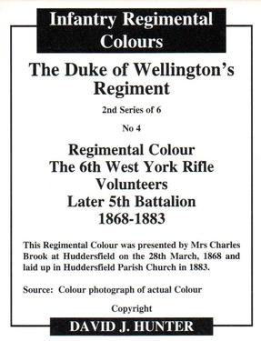 2011 Regimental Colours : The Duke of Wellington's Regiment (West Riding) 2nd series #4 Regimental Colour The 6th West York Rifle Volunteers Later 5th Battalion 1868-1883 Back
