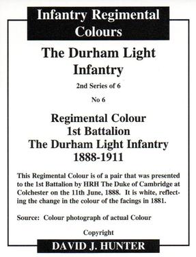 2012 Regimental Colours : The Durham Light Infantry 2nd Series #6 Regimental Colour 1st Battalion The Durham Light Infantry 1888-1911 Back