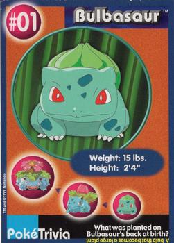 1999 Burger King Pokemon - Perforated edges #1 Bulbasaur Front