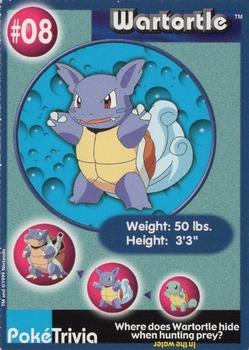 1999 Burger King Pokemon - Perforated edges #8 Wartortle Front