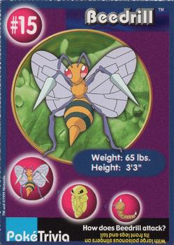 1999 Burger King Pokemon - Perforated edges #15 Beedrill Front