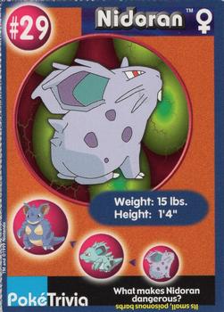 1999 Burger King Pokemon - Perforated edges #29 Nidoran♀ Front