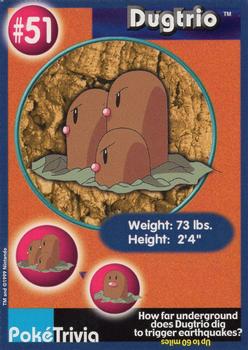 1999 Burger King Pokemon - Perforated edges #51 Dugtrio Front