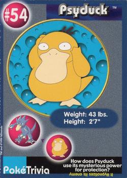 1999 Burger King Pokemon - Perforated edges #54 Psyduck Front