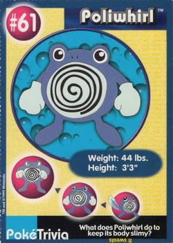 1999 Burger King Pokemon - Perforated edges #61 Poliwhirl Front