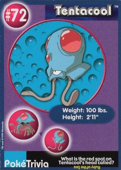 1999 Burger King Pokemon - Perforated edges #72 Tentacool Front
