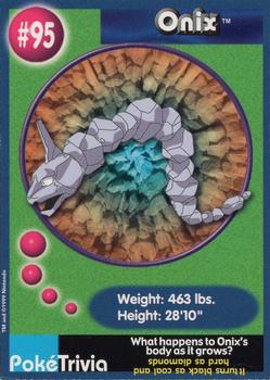 1999 Burger King Pokemon - Perforated edges #95 Onix Front