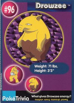 1999 Burger King Pokemon - Perforated edges #96 Drowzee Front