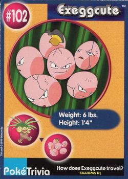 1999 Burger King Pokemon - Perforated edges #102 Exeggcute Front