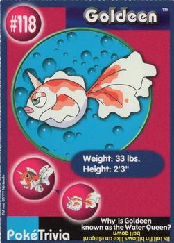 1999 Burger King Pokemon - Perforated edges #118 Goldeen Front