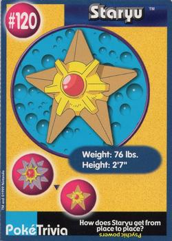 1999 Burger King Pokemon - Perforated edges #120 Staryu Front