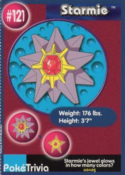 1999 Burger King Pokemon - Perforated edges #121 Starmie Front