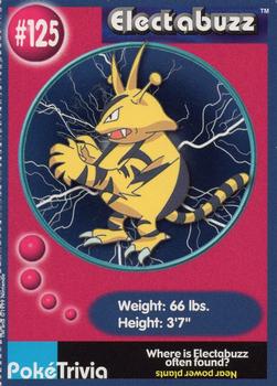 1999 Burger King Pokemon - Perforated edges #125 Electabuzz Front