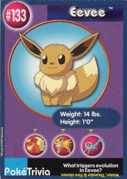 1999 Burger King Pokemon - Perforated edges #133 Eevee Front