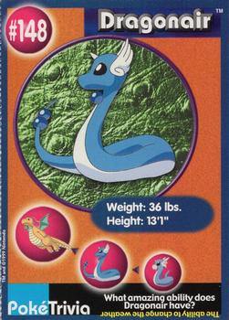 1999 Burger King Pokemon - Perforated edges #148 Dragonair Front