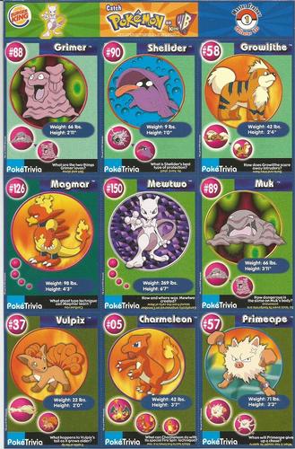 BURGER KING TRADING CARD YEAR 1999 Details about  / CUBONE # 104