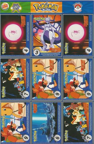 1999 Burger King Pokemon - Perforated Panels #2 Meowth / Nidaqueen / Psyduck / Mr. <ime / Electabuzz / Haunter / Drowzee / Magneton / Starmine Back