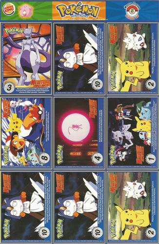 1999 Burger King Pokemon - Perforated Panels #5 Fearow / Parygon / Goom/ Metapod / Venonat / Rhythorn / Sandslash / Aerodactyl / Omanyte Back