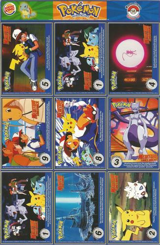 1999 Burger King Pokemon - Perforated Panels #15 Venomoth / Kakuna / Victreebel / Celfairy / Horsea / Lapras / Pidgeotto / Seel / Squirtle Back