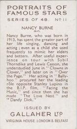 1935 Gallaher Portraits of Famous Stars #11 Nancy Burne Back