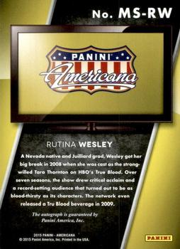 2015 Panini Americana - On the Tube Modern Signatures #MS-RW Rutina Wesley Back