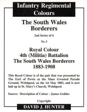 2011 Regimental Colours : The South Wales Borderers 2nd Series #3 Royal Colour 4th (Militia) Battalion The South Wales Borderers 1883-1908 Back
