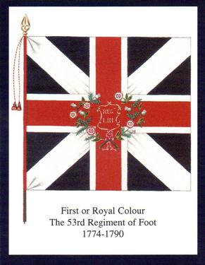 2004 Regimental Colours : The King's Shropshire Light Infantry 1st Series #1 First or Royal Colour The 53rd Regiment of Foot 1774-1790 Front