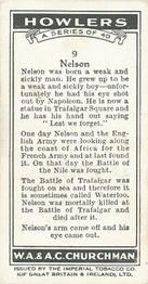 1937 Churchman's Howlers #9 Nelson Back