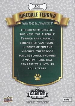 2019 Upper Deck Canine Collection - Puppy Variant #301 Airedale Terrier Back