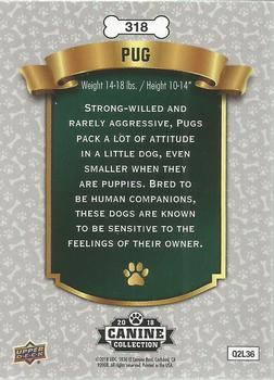 2019 Upper Deck Canine Collection - Puppy Variant #318 Pug Back