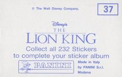 1994 Panini The Lion King Stickers #37 Sticker 37 Back
