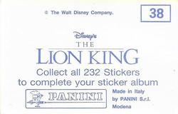 1994 Panini The Lion King Stickers #38 Sticker 38 Back