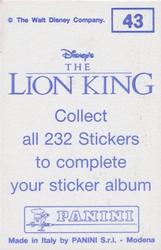 1994 Panini The Lion King Stickers #43 Sticker 43 Back