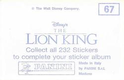 1994 Panini The Lion King Stickers #67 Sticker 67 Back