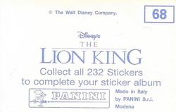 1994 Panini The Lion King Stickers #68 Sticker 68 Back