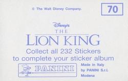 1994 Panini The Lion King Stickers #70 Sticker 70 Back