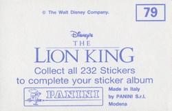 1994 Panini The Lion King Stickers #79 Sticker 79 Back