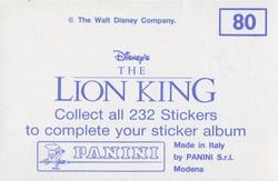 1994 Panini The Lion King Stickers #80 Sticker 80 Back