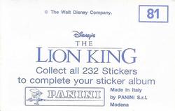1994 Panini The Lion King Stickers #81 Sticker 81 Back
